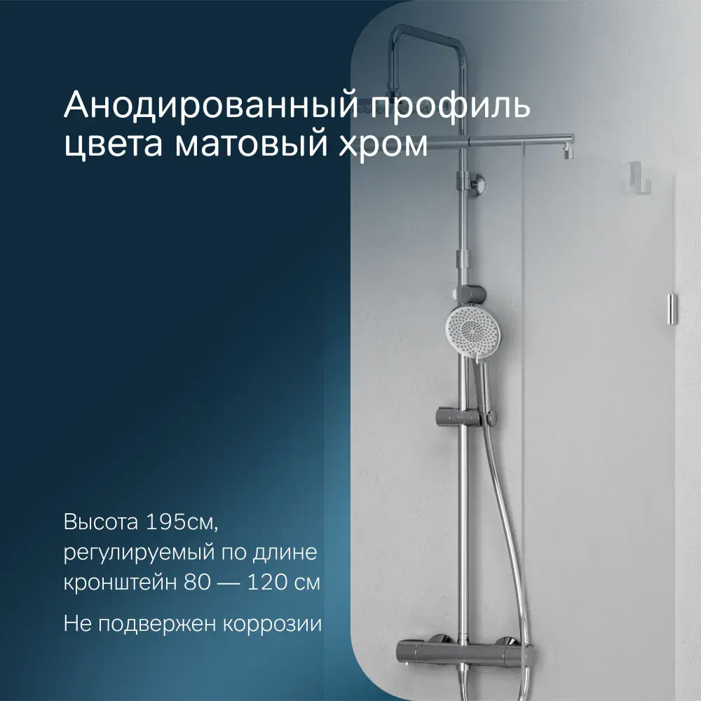 Фото 6 Душевая перегородка Am.pm W94WI-80-F1-MTE_7214 80.1x1950см хромированный профиль Фото 6 Душевая перегородка Am.pm W94WI-80-F1-MTE_7214 80.1x1950см хромированный профиль