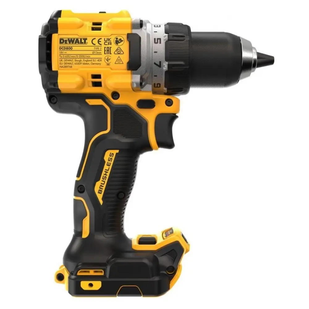 Фото 2 Дрель-шуруповерт аккумуляторная Dewalt DCD800E1T-QW, 18 В Li-Ion без АКБ и ЗУ Фото 2 Дрель-шуруповерт аккумуляторная Dewalt DCD800E1T-QW, 18 В Li-Ion без АКБ и ЗУ