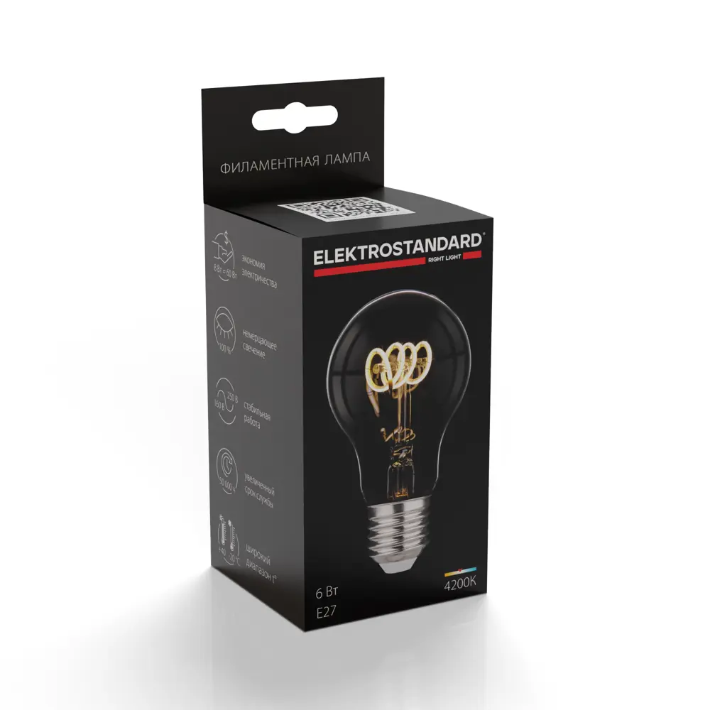 Фото 6 Светодиодная лампа Elektrostandard BLE2708 Classic FD 6Вт 4200K E27 A60 спираль прозрачный Фото 6 Светодиодная лампа Elektrostandard BLE2708 Classic FD 6Вт 4200K E27 A60 спираль прозрачный