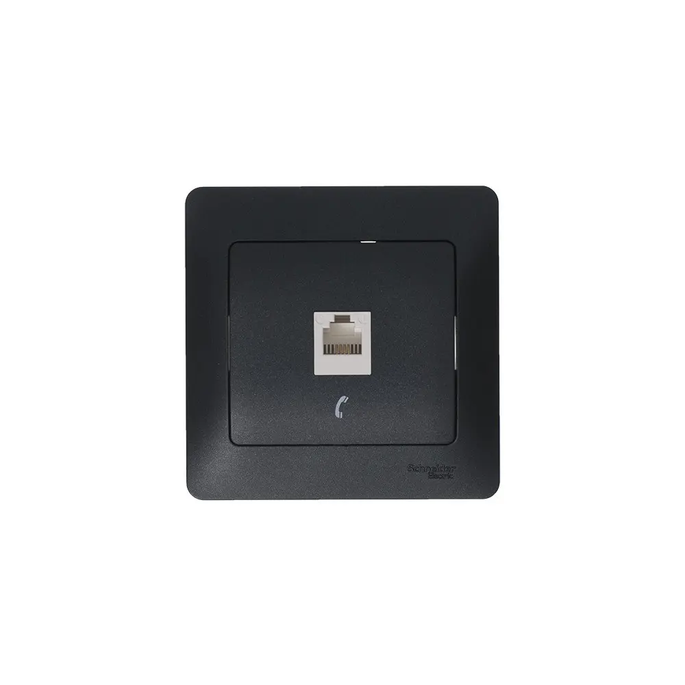 Фото 3 Розетка телефонная встраиваемая Systeme Electric Glossa GSL000781T RJ11 цвет антрацит Фото 3 Розетка телефонная встраиваемая Systeme Electric Glossa GSL000781T RJ11 цвет антрацит