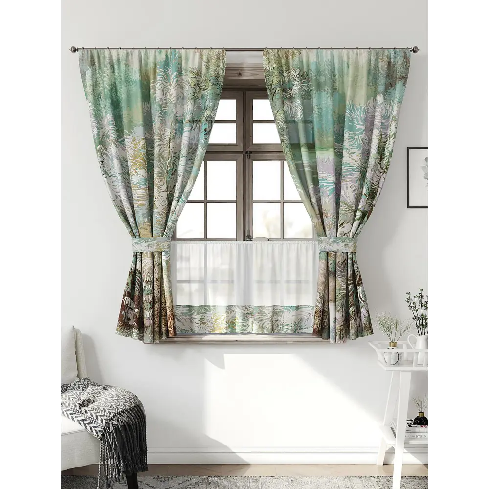 Фото Комплект штор Comfy way CW705163-160 на шторной ленте 160x150 см цвет разноцветный Фото Комплект штор Comfy way CW705163-160 на шторной ленте 160x150 см цвет разноцветный