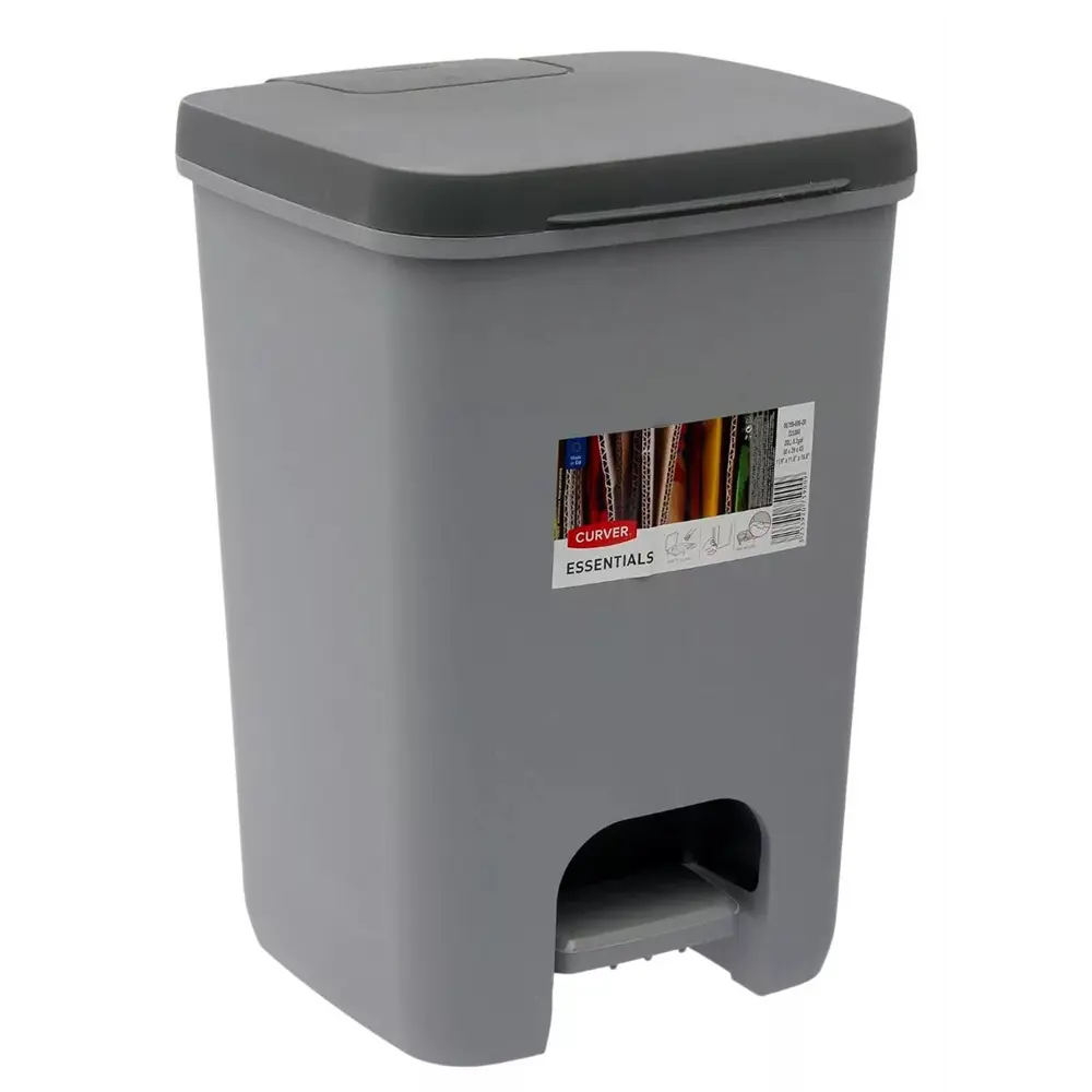Фото Мусорное ведро 20 л Curver 225360 полипропилен цвет серый Фото Мусорное ведро 20 л Curver 225360 полипропилен цвет серый