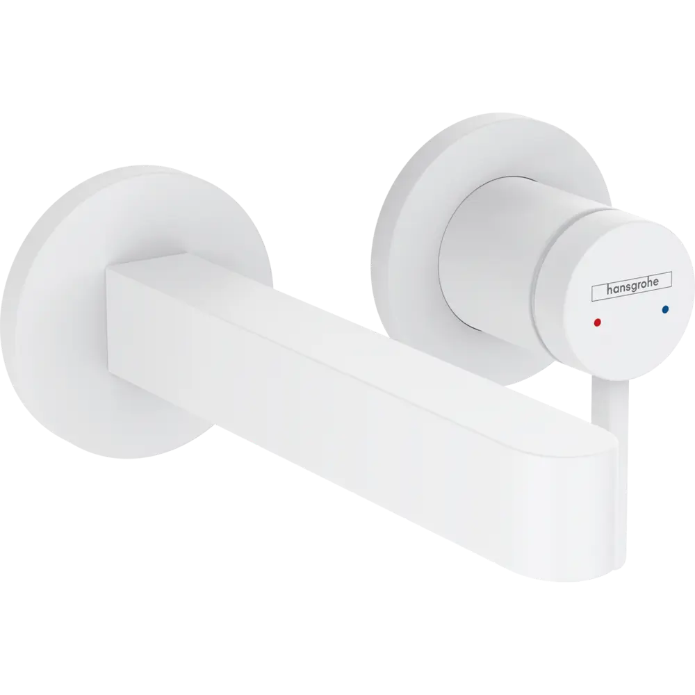 Фото Смеситель для раковины настенный Hansgrohe Finoris 76051700 однорычажный цвет матовый белый Фото Смеситель для раковины настенный Hansgrohe Finoris 76051700 однорычажный цвет матовый белый
