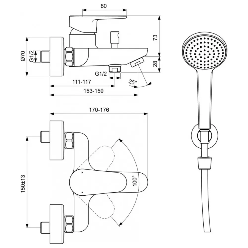 Фото 2 Смеситель для ванны Ideal Standard BC706XG Фото 2 Смеситель для ванны Ideal Standard BC706XG