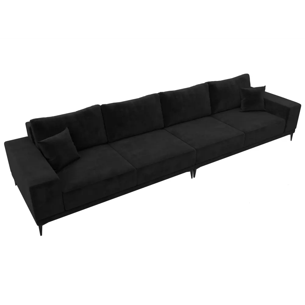 Фото 6 Диван прямой Льюес Лонг Лига диванов 122388 354x88x103 см велюр цвет черный Фото 6 Диван прямой Льюес Лонг Лига диванов 122388 354x88x103 см велюр цвет черный