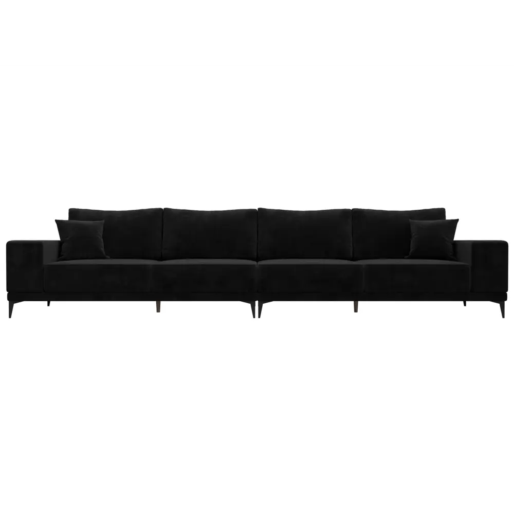 Фото 2 Диван прямой Льюес Лонг Лига диванов 122388 354x88x103 см велюр цвет черный Фото 2 Диван прямой Льюес Лонг Лига диванов 122388 354x88x103 см велюр цвет черный