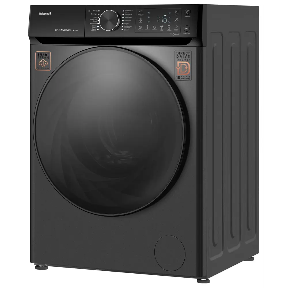 Фото 3 Стиральная машина Weissgauff Wm 59411 direct drive inverter steam deep grey 60x85x56 см 11 кг цвет серый Фото 3 Стиральная машина Weissgauff Wm 59411 direct drive inverter steam deep grey 60x85x56 см 11 кг цвет серый