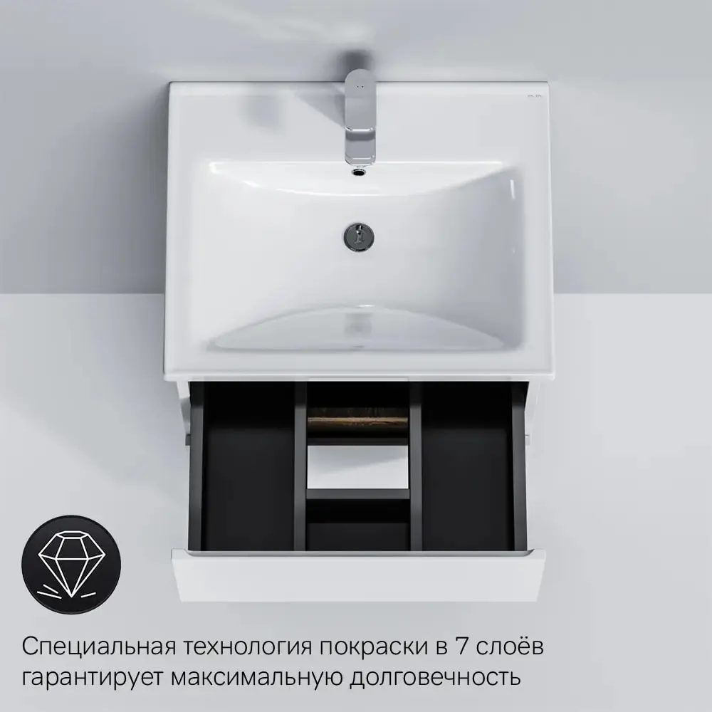 Фото 24 Тумба AM.PM X-Joy M85A-FSX0552-WC0552WG напольная, 55 см, 2 ящика, белый глянец, с раковиной Фото 24 Тумба AM.PM X-Joy M85A-FSX0552-WC0552WG напольная, 55 см, 2 ящика, белый глянец, с раковиной