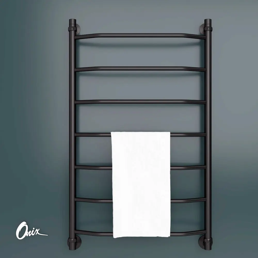 Фото 2 Полотенцесушитель водяной лестница Onix Orion Black 60x100 см 1/2" нержавеющая сталь цвет черный матовый Фото 2 Полотенцесушитель водяной лестница Onix Orion Black 60x100 см 1/2" нержавеющая сталь цвет черный матовый