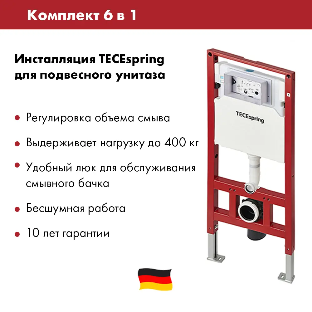 Фото 2 Комплект инсталляция с унитазом Tece S955103AL.FLU40901.W цвет белый Фото 2 Комплект инсталляция с унитазом Tece S955103AL.FLU40901.W цвет белый