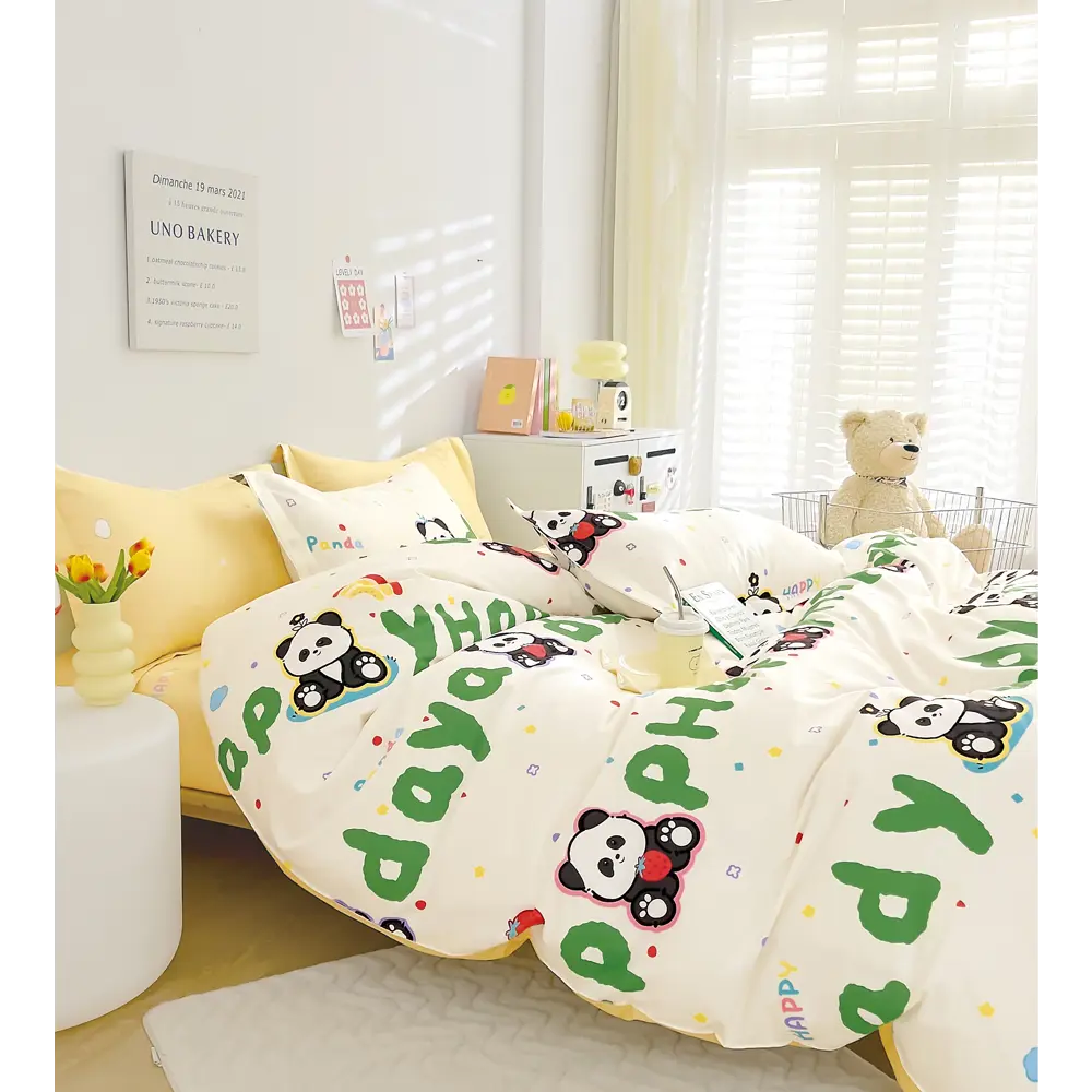 Фото Комплект постельного белья Tango Twill 2-спальный сатин 2-спальный наволочки 70 x 70- 2 шт цвет желтый, кремовый, зеленый