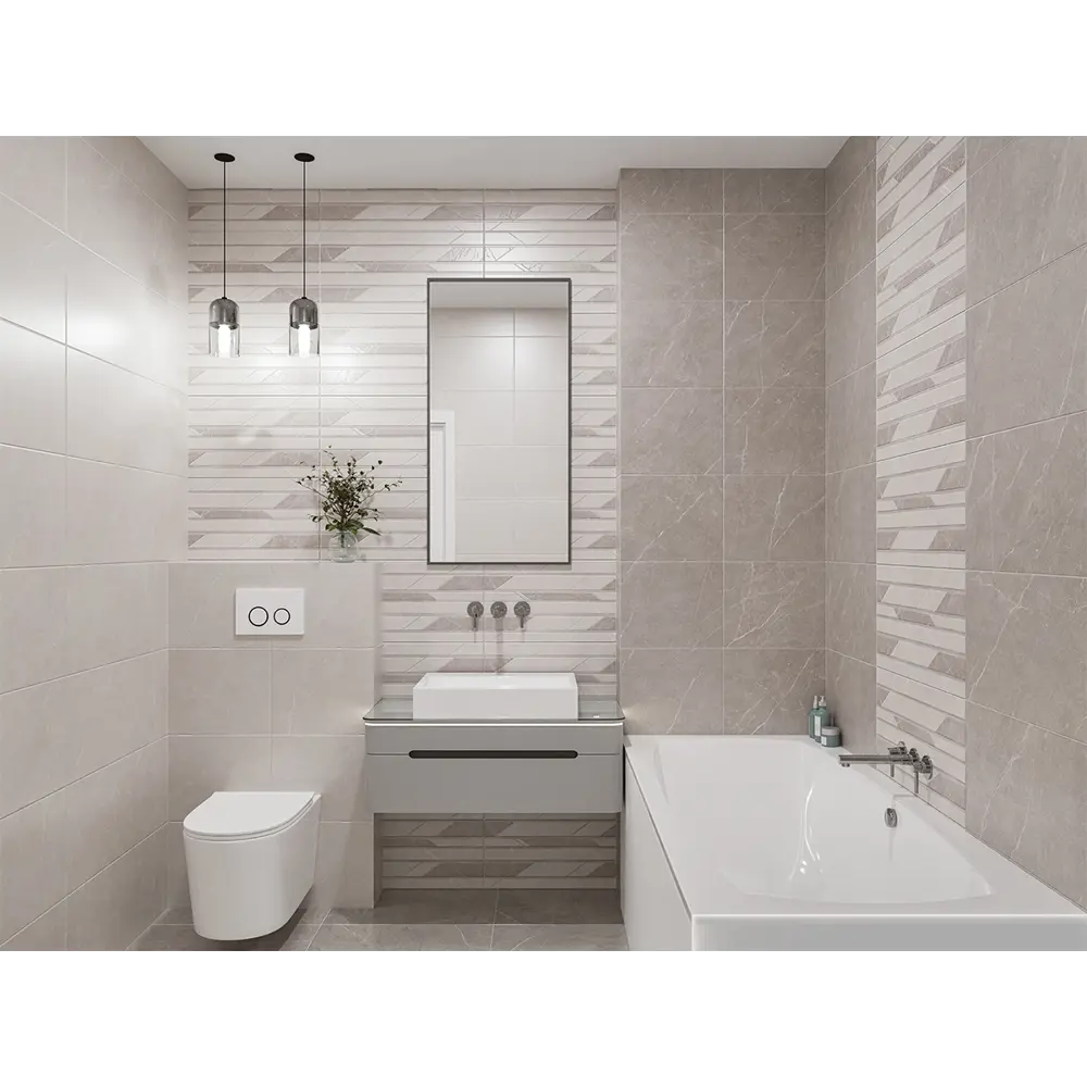 Фото 2 Настенная плитка Azori Ebri 00-00002215 31.5x63см 1.59 м² цвет светло-серый Фото 2 Настенная плитка Azori Ebri 00-00002215 31.5x63см 1.59 м² цвет светло-серый