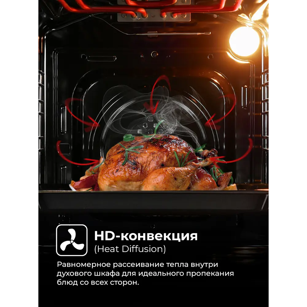 Фото 3 Электрический встраиваемый духовой шкаф Lex Edp 4571 Bl 45x59.50x53 см цвет черный Фото 3 Электрический встраиваемый духовой шкаф Lex Edp 4571 Bl 45x59.50x53 см цвет черный