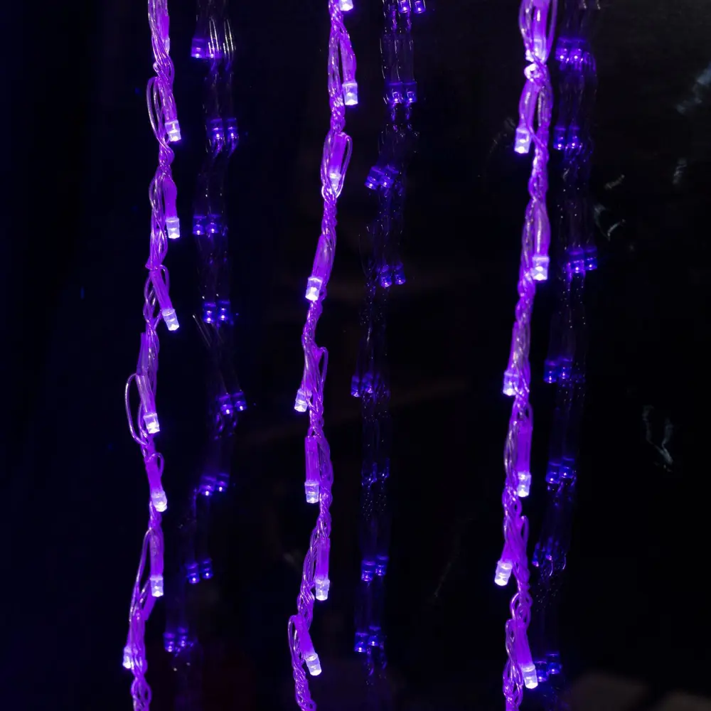 Фото 7 Электрогирлянда комнатная Luazon lighting 187188 занавес 2x2 м 400 ламп фиолетовый 8 режимов работы Фото 7 Электрогирлянда комнатная Luazon lighting 187188 занавес 2x2 м 400 ламп фиолетовый 8 режимов работы