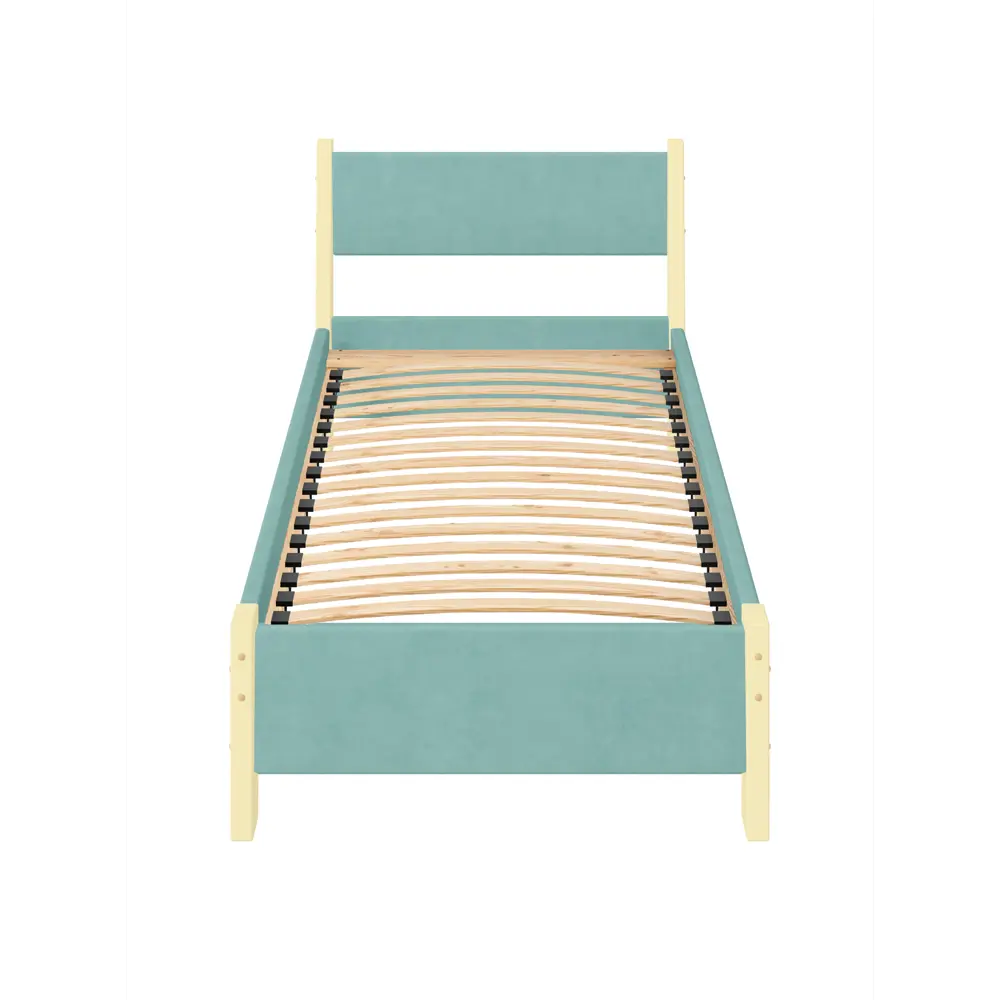 Фото 2 Кровать Solarius Мишка орто основание 80 x 80 x 210 см дерево цвет тиффани;ванильный Фото 2 Кровать Solarius Мишка орто основание 80 x 80 x 210 см дерево цвет тиффани;ванильный