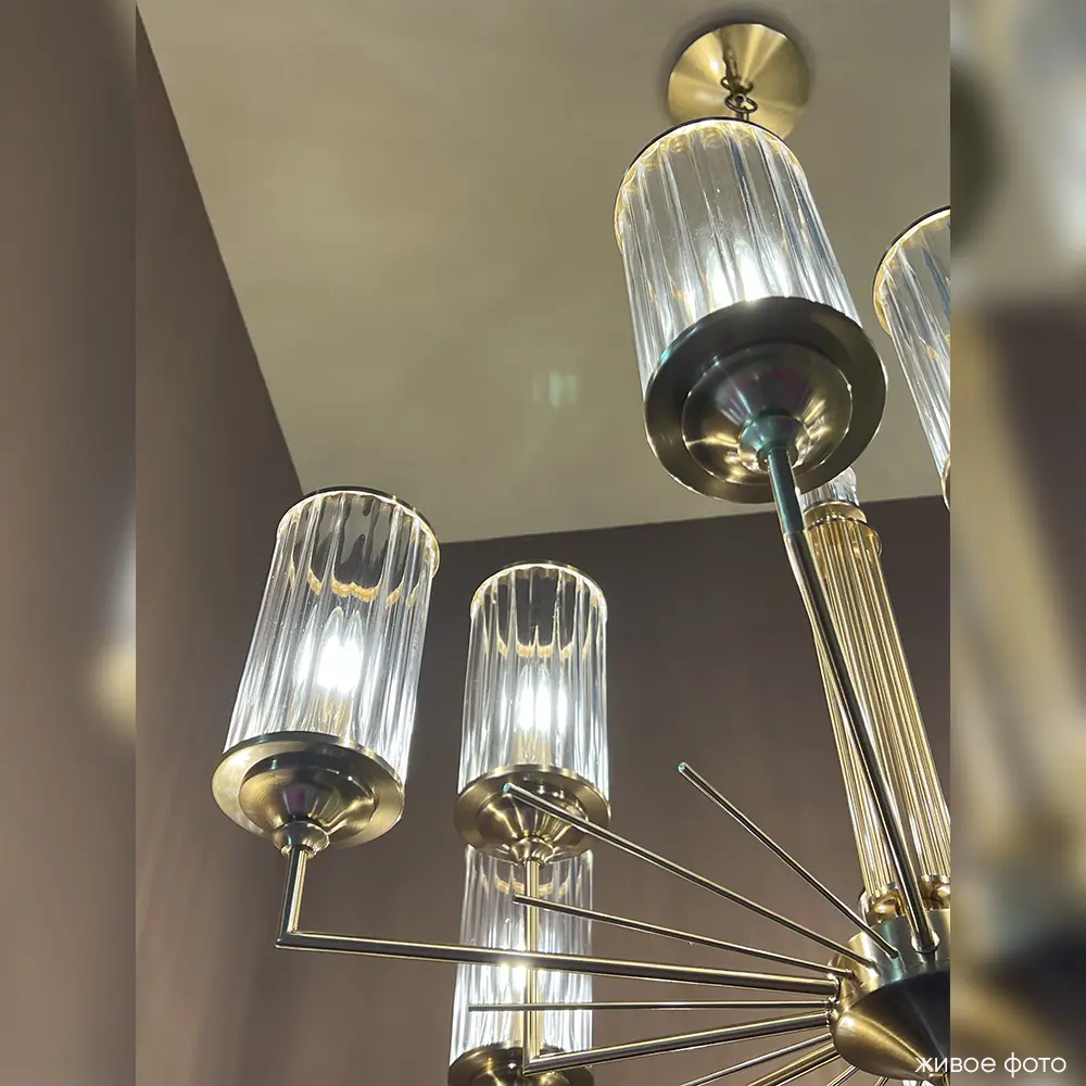 Фото 3 Люстра подвесная Crystal Lux 309_1910 9 ламп 18 м² цвет латунь Фото 3 Люстра подвесная Crystal Lux 309_1910 9 ламп 18 м² цвет латунь