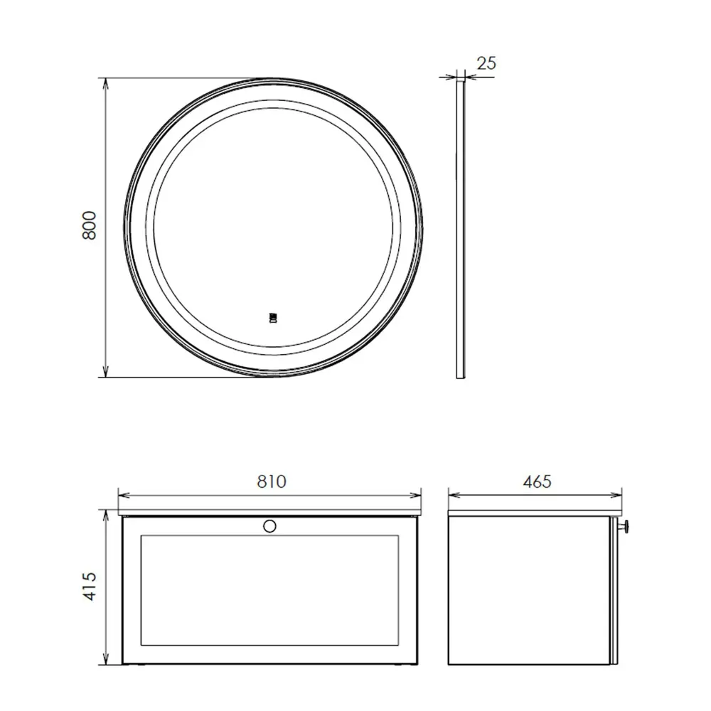 Фото 3 Зеркало для ванной Comforty Ереван 00-00014157 с подсветкой 80x80см