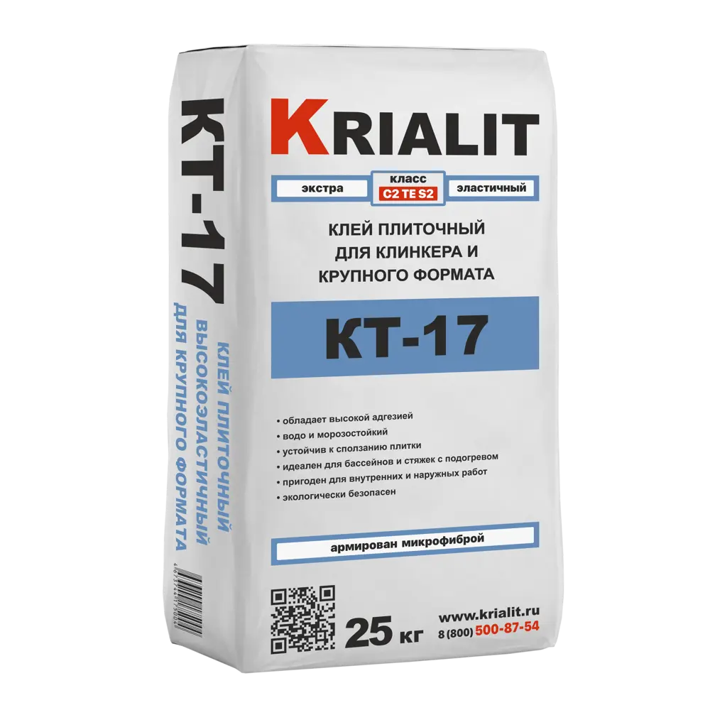 Фото Клей для плитки крупного формата Krialit КТ-17 25кг Фото Клей для плитки крупного формата Krialit КТ-17 25кг