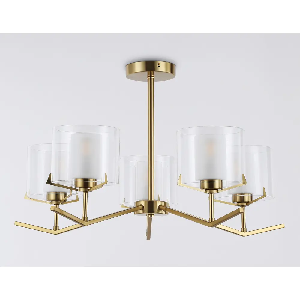 Фото 4 Люстра на штанге Ambrella light High light Lh57007 5 ламп 20 м² цвет белый матовый, латунь Фото 4 Люстра на штанге Ambrella light High light Lh57007 5 ламп 20 м² цвет белый матовый, латунь