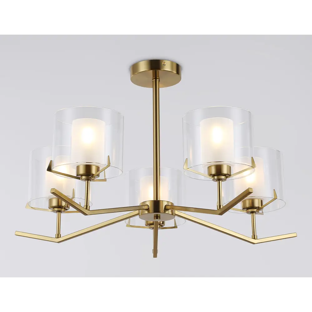 Фото 3 Люстра на штанге Ambrella light High light Lh57007 5 ламп 20 м² цвет белый матовый, латунь Фото 3 Люстра на штанге Ambrella light High light Lh57007 5 ламп 20 м² цвет белый матовый, латунь