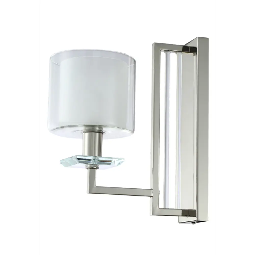 Фото Настенный светильник Crystal Lux Nicolas Cu_3400_401 цвет белый/прозрачный/никель Фото Настенный светильник Crystal Lux Nicolas Cu_3400_401 цвет белый/прозрачный/никель