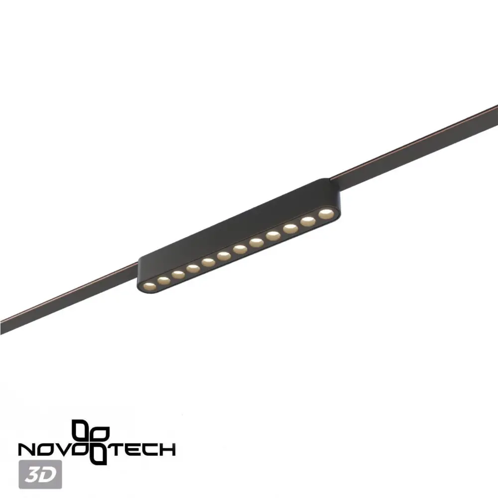 Фото 3 Трековый светильник линейный светодиодный Novotech 359459 12 Вт однофазный регулируемый белый свет цвет черный Фото 3 Трековый светильник линейный светодиодный Novotech 359459 12 Вт однофазный регулируемый белый свет цвет черный
