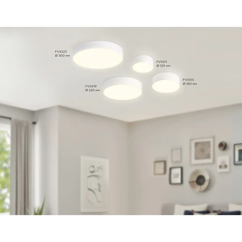 Фото 10 Светильник настенно-потолочный светодиодный Ambrella light Fv5519 5 м² нейтральный белый свет цвет белый Фото 10 Светильник настенно-потолочный светодиодный Ambrella light Fv5519 5 м² нейтральный белый свет цвет белый