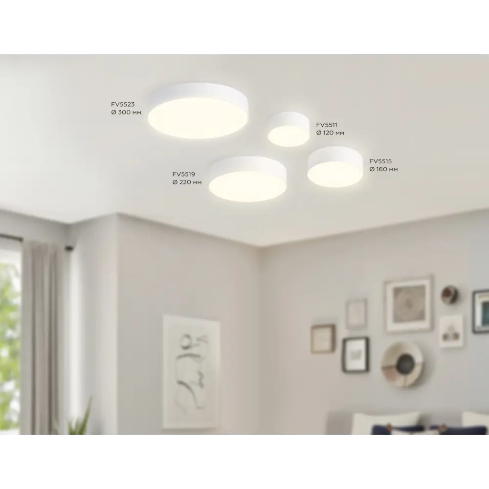 Фото 13 Светильник настенно-потолочный светодиодный Ambrella light Fv5519 5 м² нейтральный белый свет цвет белый Фото 13 Светильник настенно-потолочный светодиодный Ambrella light Fv5519 5 м² нейтральный белый свет цвет белый