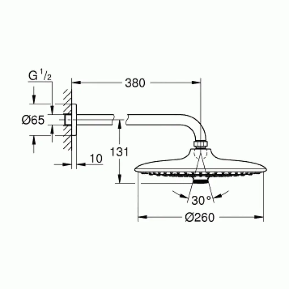 Фото 2 Верхний душ Grohe Euphoria 260 3 режима струи хром 26459000 Фото 2 Верхний душ Grohe Euphoria 260 3 режима струи хром 26459000