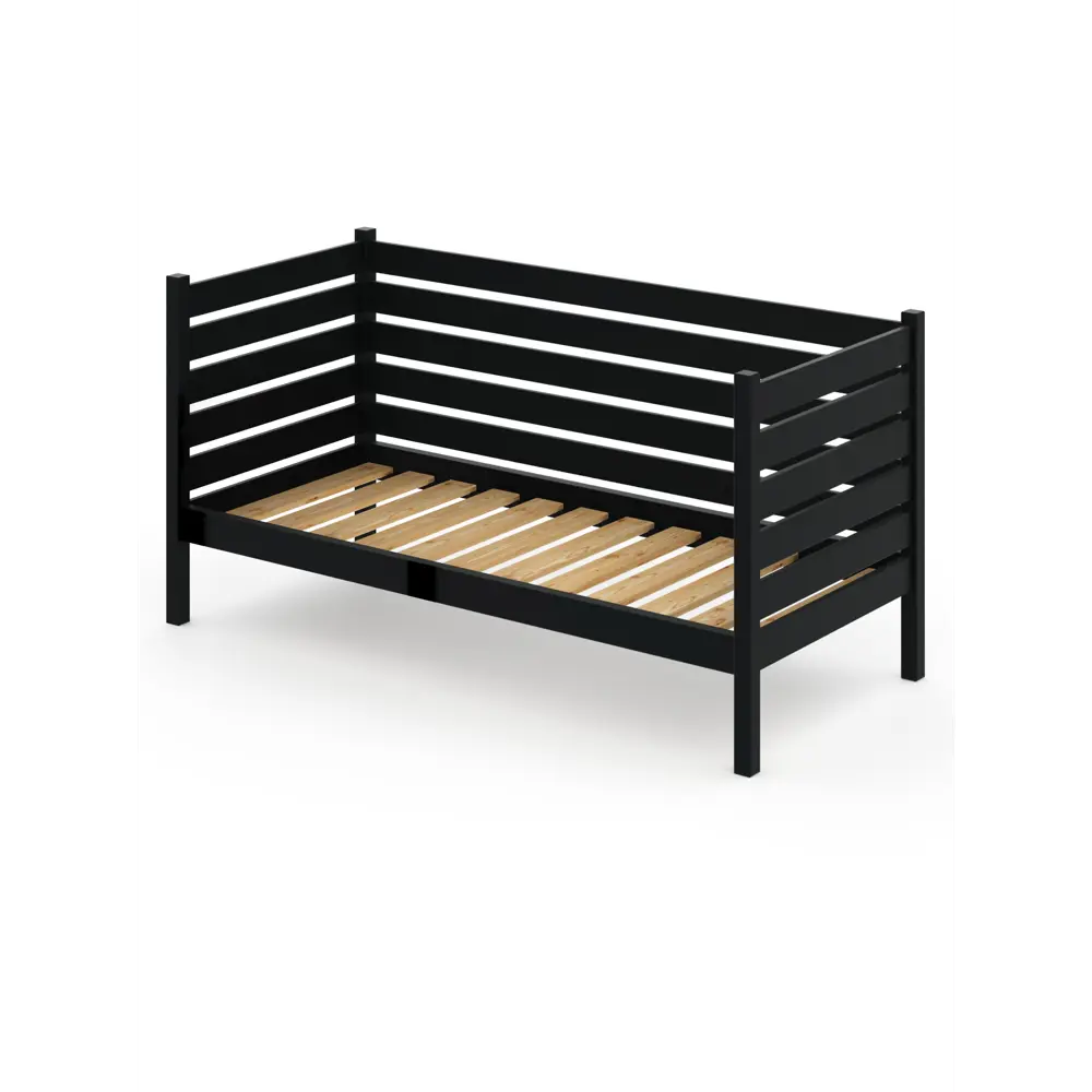 Фото Тахта односпальная Solarius реечное основание и высокими бортиками 110x101x180 см сосна цвет антрацит Фото Тахта односпальная Solarius реечное основание и высокими бортиками 110x101x180 см сосна цвет антрацит