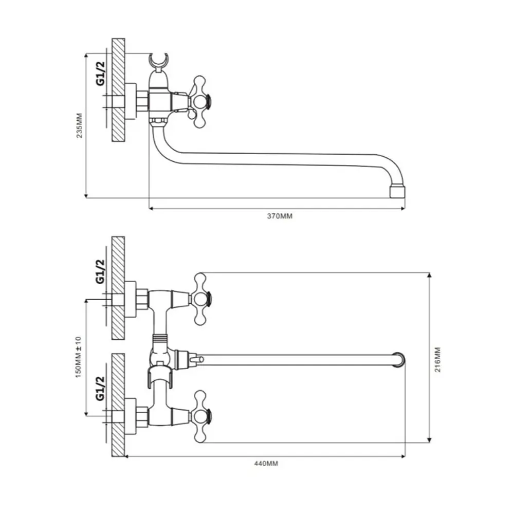 Фото 3 Смеситель кран для ванны Ekko E2612 с длинным изливом