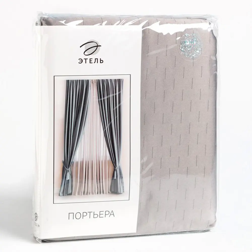 Фото 3 Штора Этель 5800386 на шторной ленте, 265x250 см, цвет серый