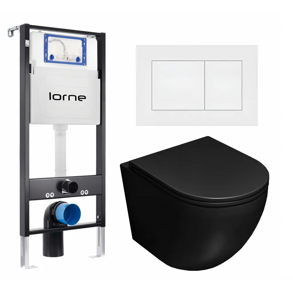 Фото Комплект инсталляция с унитазом Lorne 630261 цвет черный Фото Комплект инсталляция с унитазом Lorne 630261 цвет черный