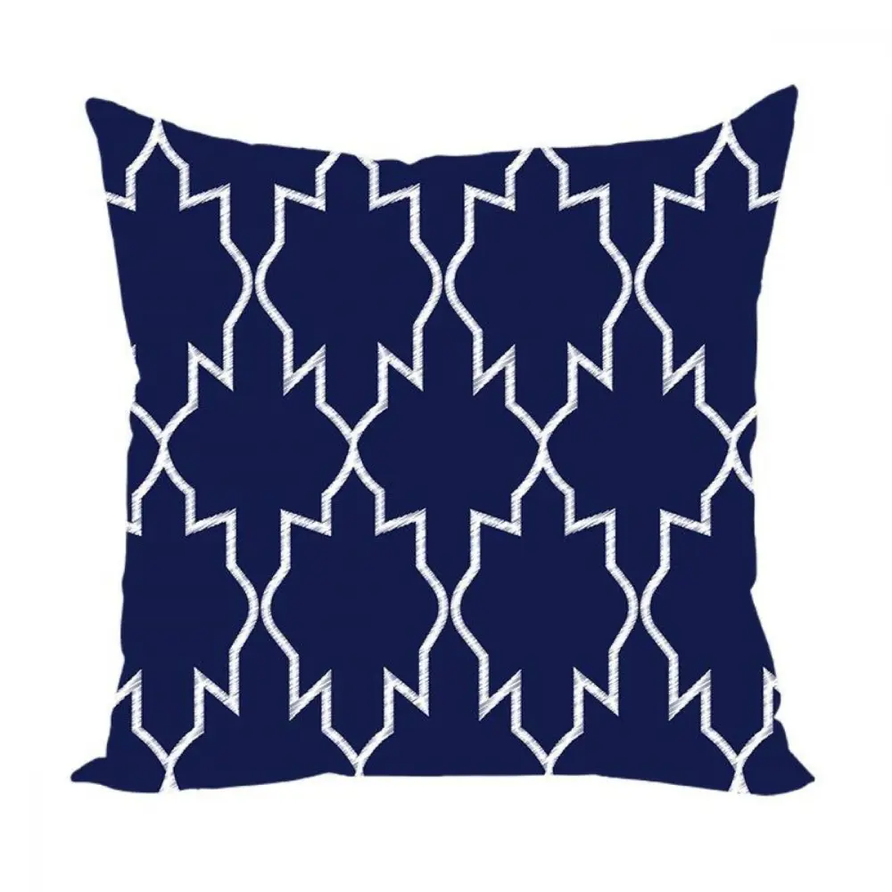 Фото Подушка декоративная Zaberite Белый узор на синем 4325, 40x40 см Фото Подушка декоративная Zaberite Белый узор на синем 4325, 40x40 см