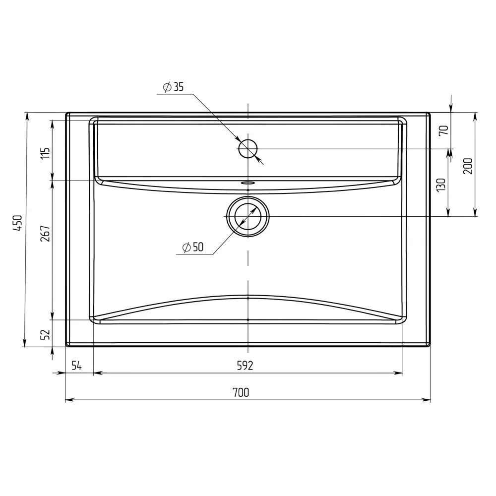 Фото 5 Раковина 1marka раковина Ц0000008359 70см цвет белый Фото 5 Раковина 1marka раковина Ц0000008359 70см цвет белый