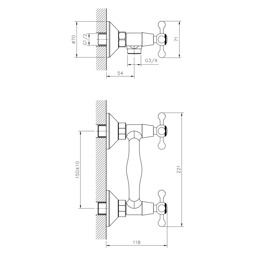 Фото 3 Смеситель для душа Decoroom DR54055