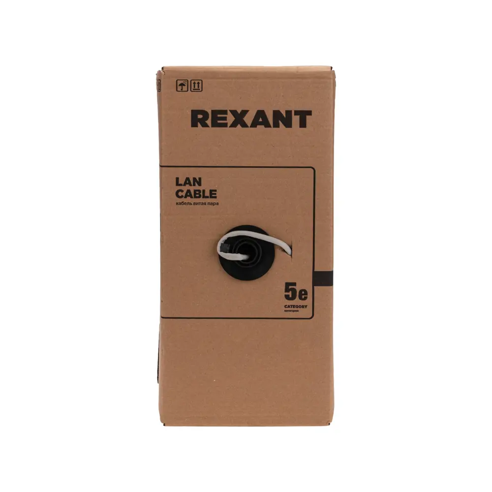 Фото 7 Кабель витая пара Rexant Light F/UTP Cat 5е PE 4PR 24AWG outdoor solid 305 м цвет черный Фото 7 Кабель витая пара Rexant Light F/UTP Cat 5е PE 4PR 24AWG outdoor solid 305 м цвет черный