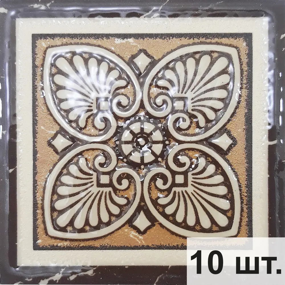 Фото Вставка Роскошная мозаика Серия "вставки керамические 70x70" Вк 102 рельефный 7x7см цвет коричневый Фото Вставка Роскошная мозаика Серия "вставки керамические 70x70" Вк 102 рельефный 7x7см цвет коричневый