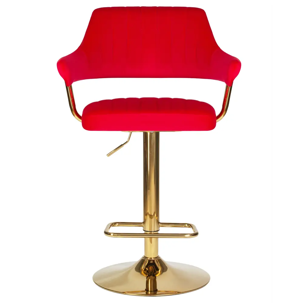 Фото 7 Барный стул Dobrin Charly Gold LM 61x120x54 см велюр цвет красный Фото 7 Барный стул Dobrin Charly Gold LM 61x120x54 см велюр цвет красный