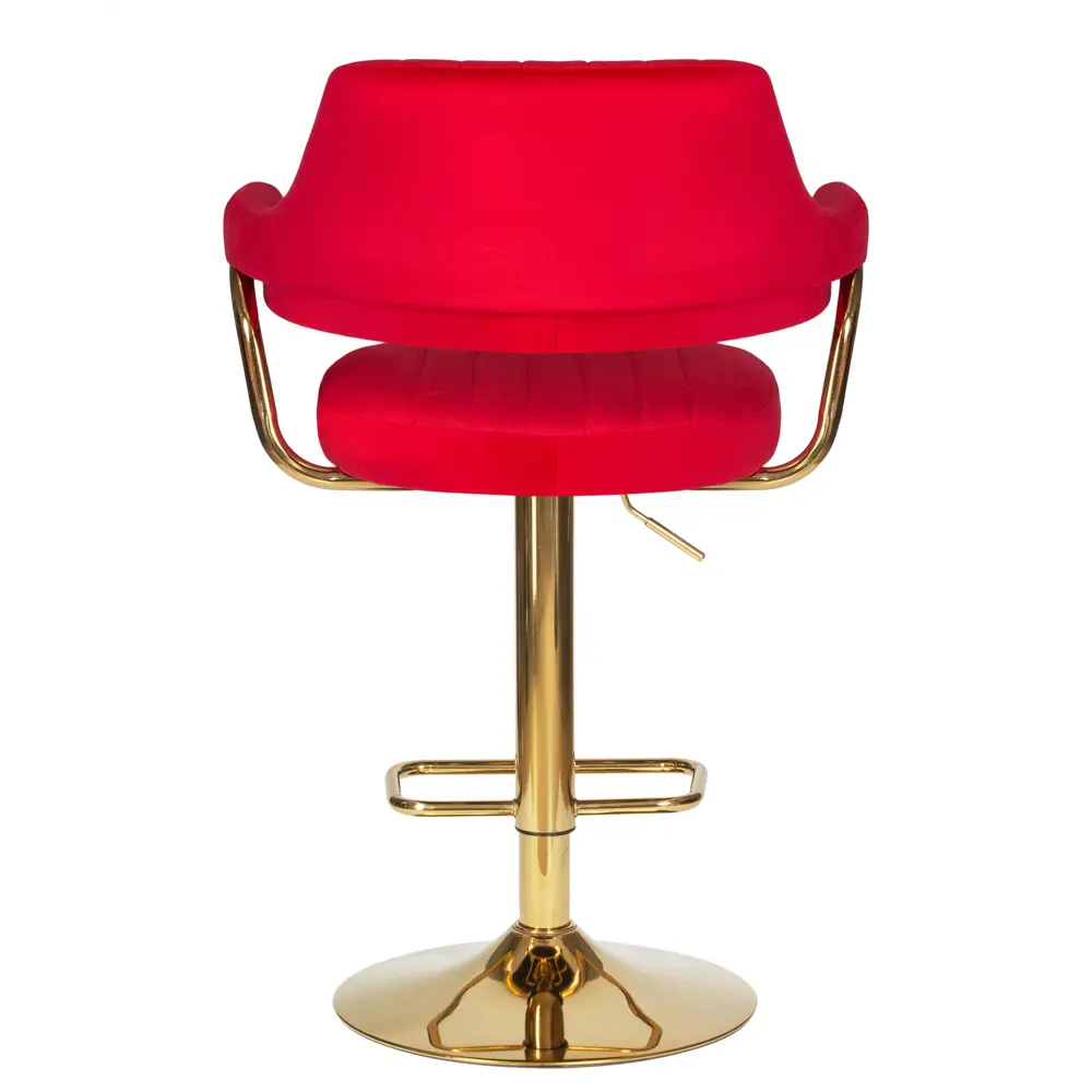 Фото 6 Барный стул Dobrin Charly Gold LM 61x120x54 см велюр цвет красный Фото 6 Барный стул Dobrin Charly Gold LM 61x120x54 см велюр цвет красный