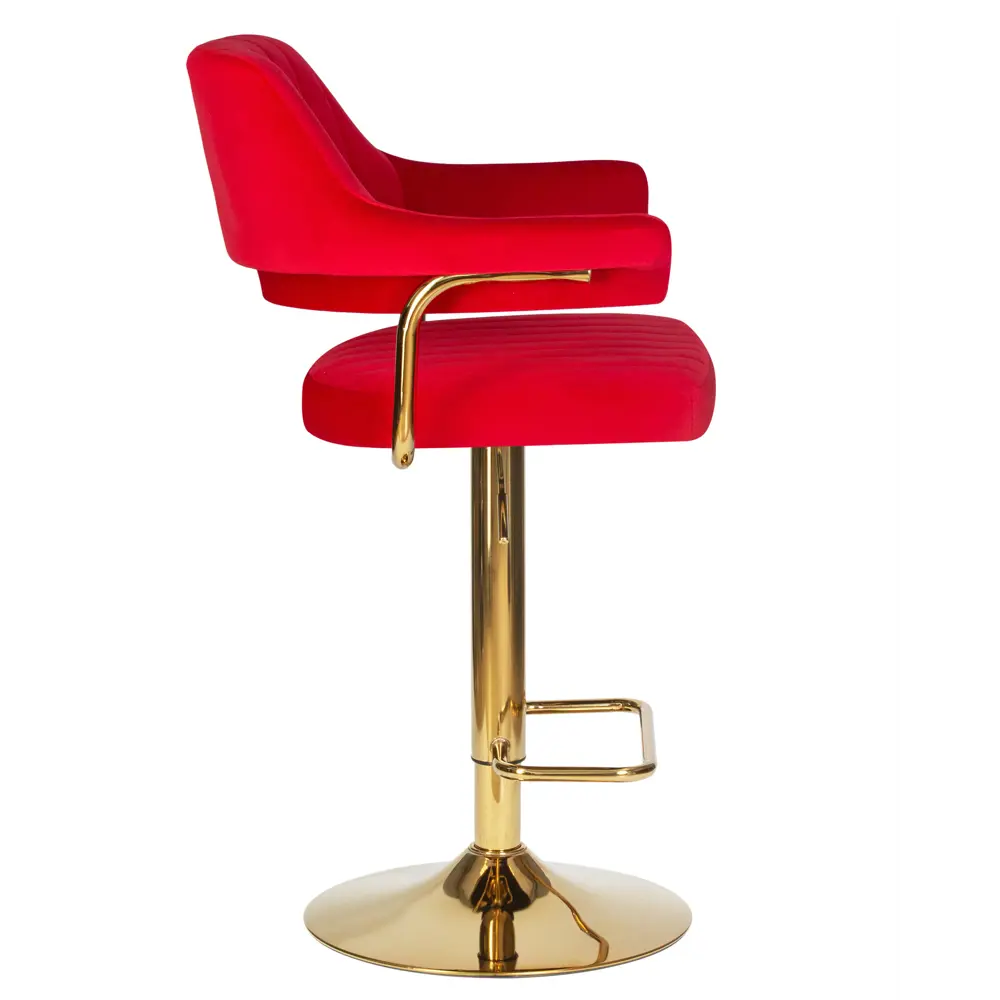 Фото 4 Барный стул Dobrin Charly Gold LM 61x120x54 см велюр цвет красный Фото 4 Барный стул Dobrin Charly Gold LM 61x120x54 см велюр цвет красный
