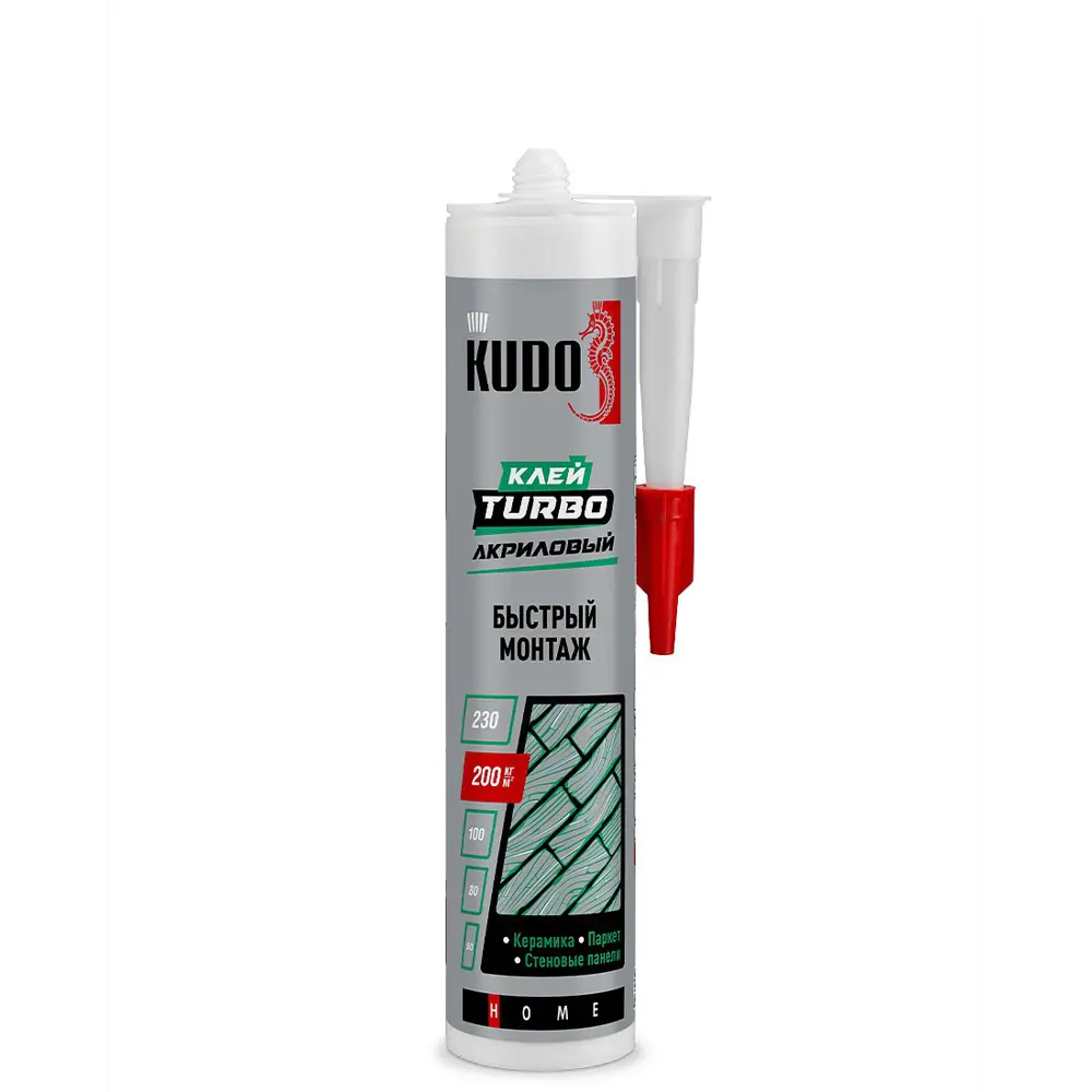 Фото Клей монтажный акриловый Kudo Turbo Kbk-331 белый 280 мл Фото Клей монтажный акриловый Kudo Turbo Kbk-331 белый 280 мл