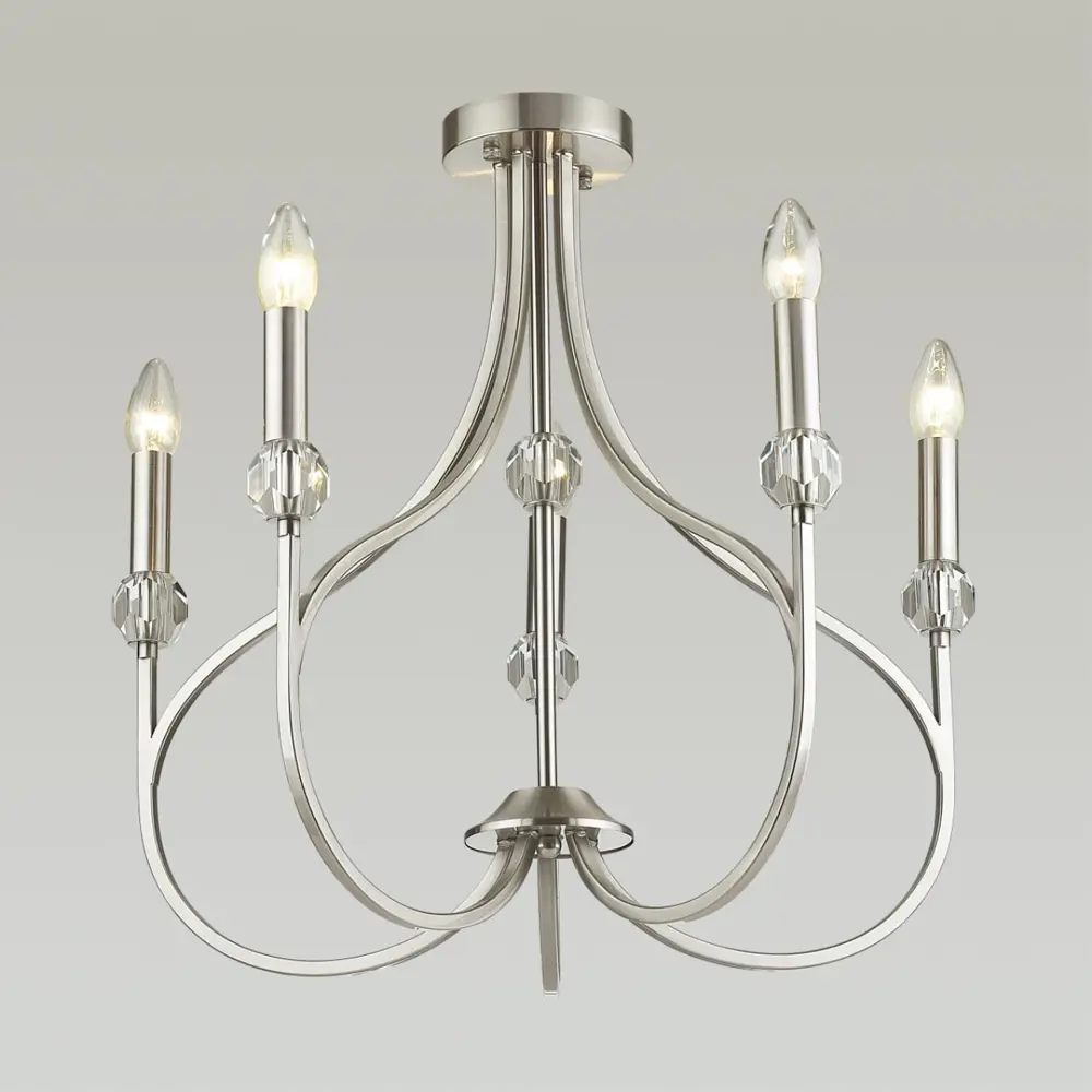 Фото 3 Люстра на штанге Lumion Neoclassi Lmn_4495_5c 5 ламп 15 м² цвет никель Фото 3 Люстра на штанге Lumion Neoclassi Lmn_4495_5c 5 ламп 15 м² цвет никель
