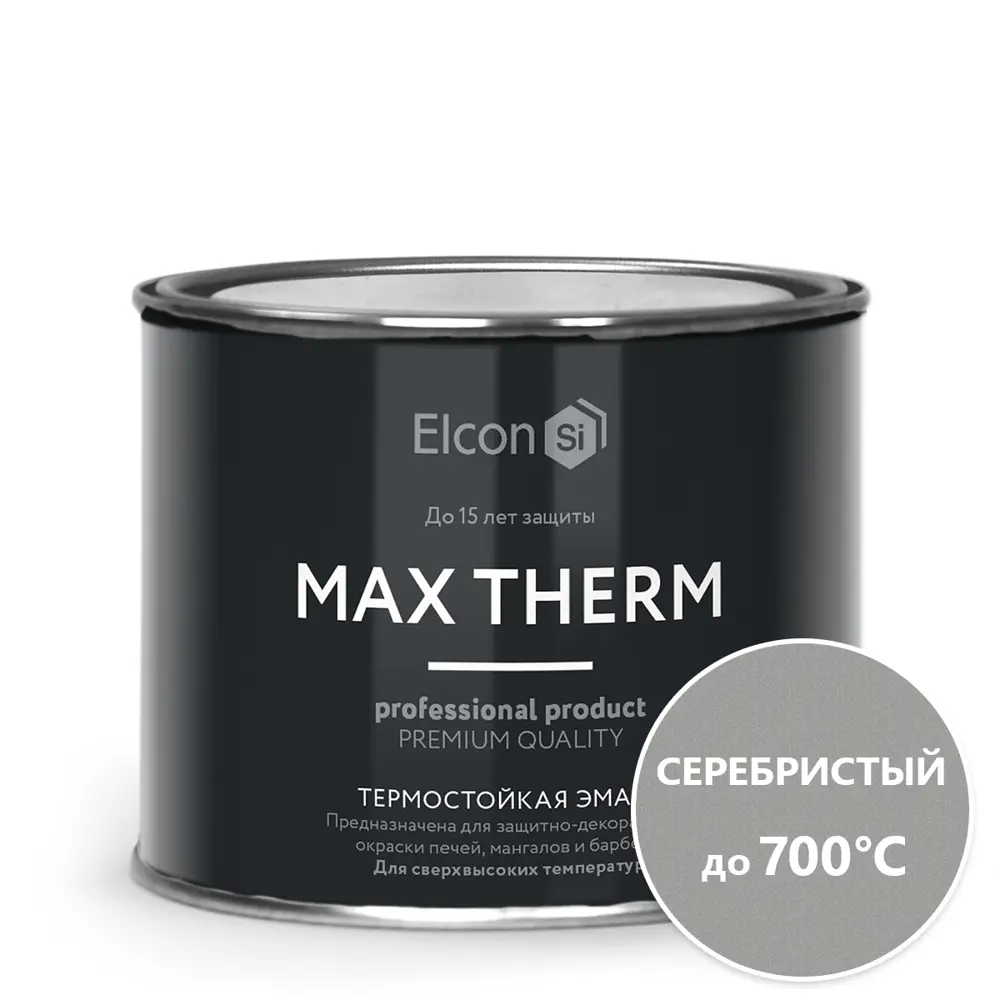 Фото Эмаль термостойкая Elcon Max Therm серебристая 700 градусов, 0.4 кг Фото Эмаль термостойкая Elcon Max Therm серебристая 700 градусов, 0.4 кг