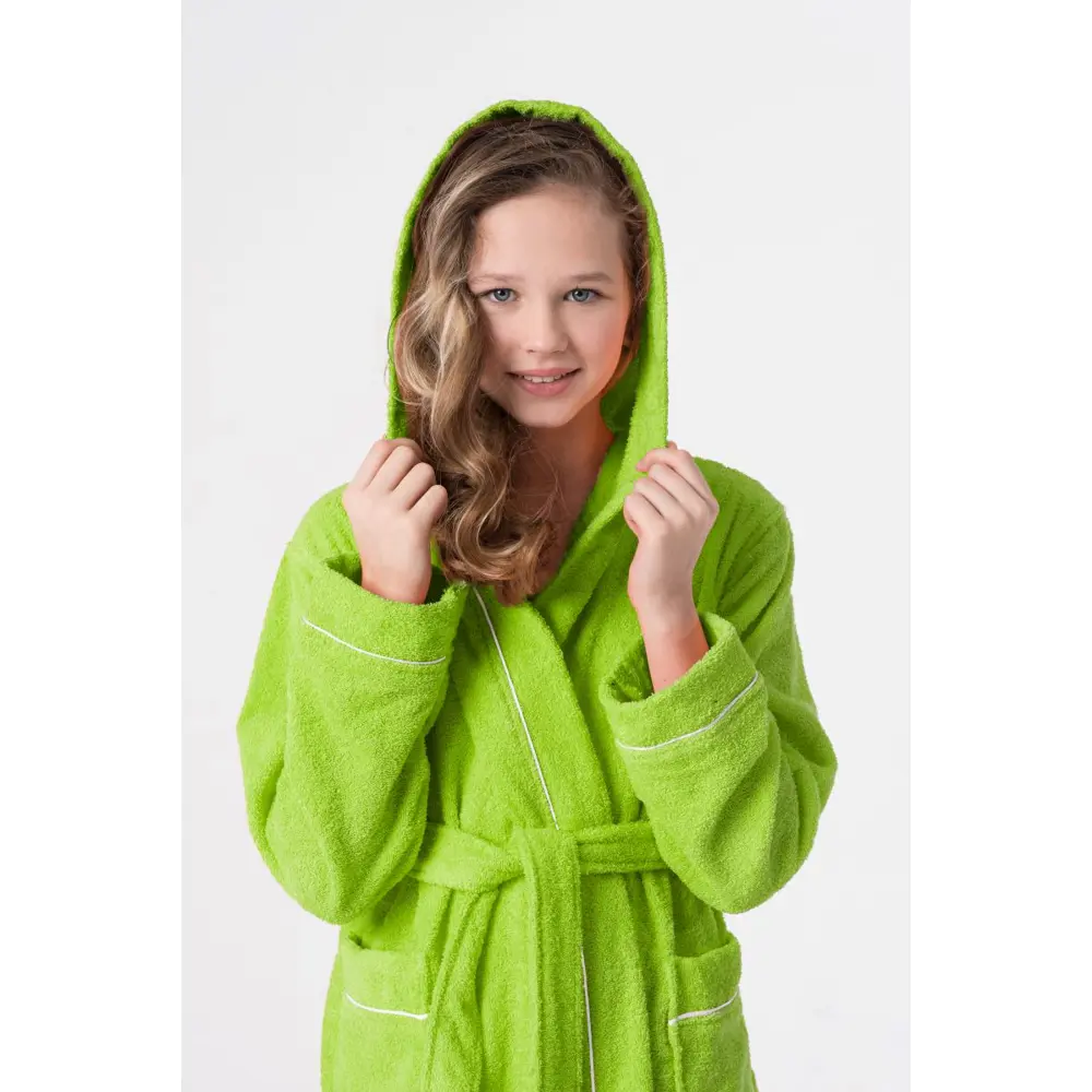 Фото 2 Банный халат Everliness 401-134-СЛ размер 9 лет цвет зеленый Фото 2 Банный халат Everliness 401-134-СЛ размер 9 лет цвет зеленый
