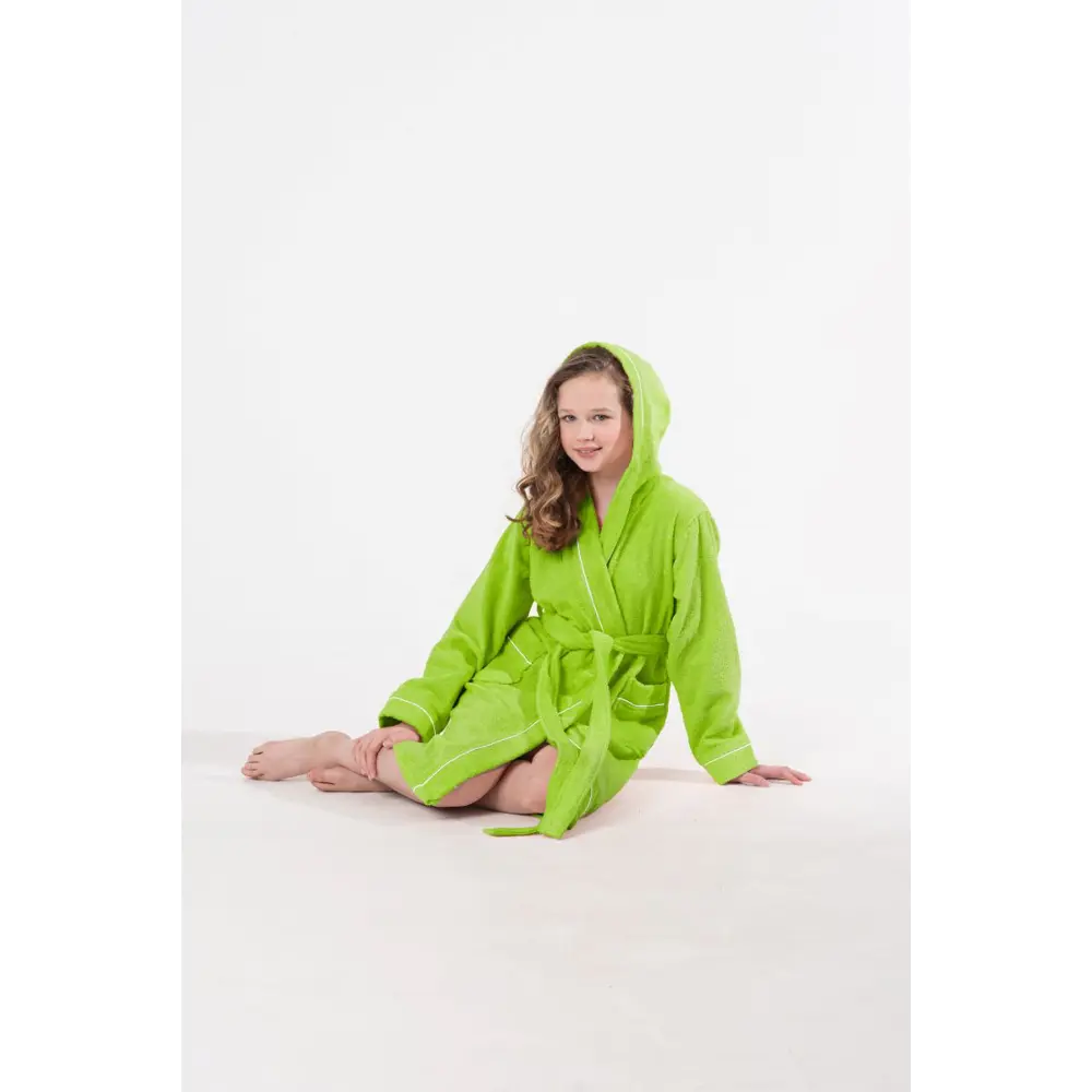 Фото 5 Банный халат Everliness 401-134-СЛ размер 9 лет цвет зеленый Фото 5 Банный халат Everliness 401-134-СЛ размер 9 лет цвет зеленый