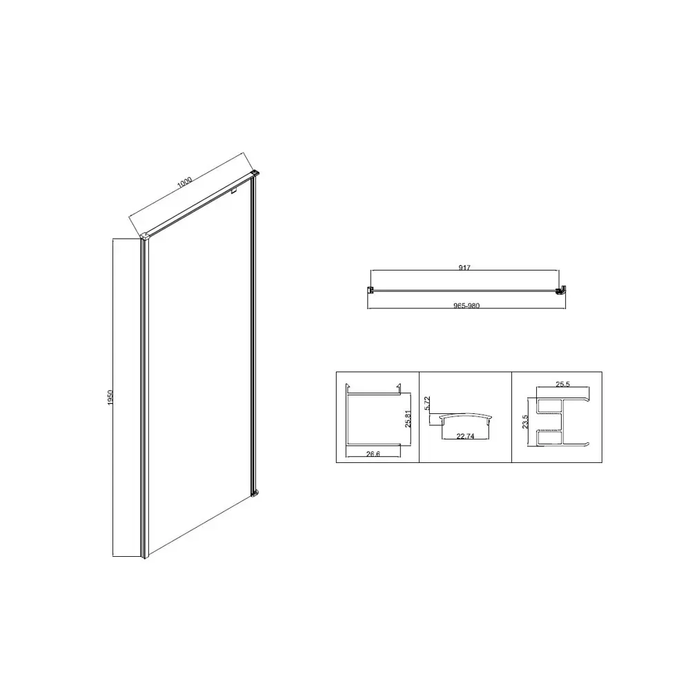 Фото 3 Душевой уголок Vincea Slim-N VSR-5SN1010CL прямой 100x100см хромированный профиль эффект стекла прозрачный