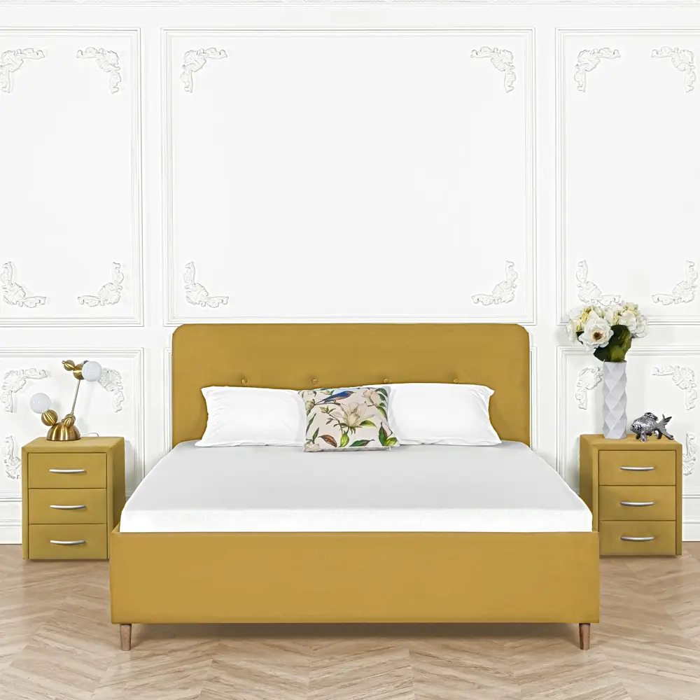 Фото Кровать Dg-home Сканди 166x103x200 см цвет горчичный Фото Кровать Dg-home Сканди 166x103x200 см цвет горчичный