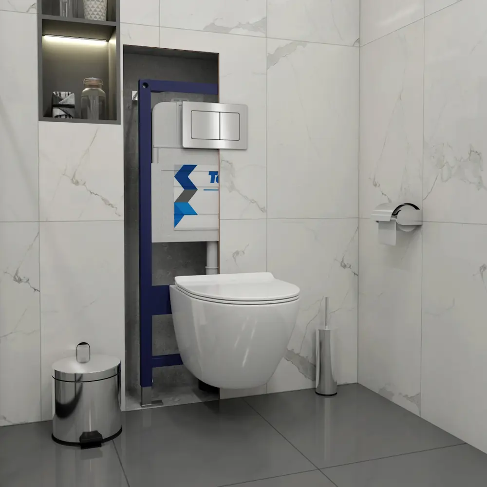 Фото 5 Комплект Teymi F14485 5 в 1 инсталляция с унитазом унитаз подвесной безободковый торнадо Lina Pro Vortex кнопка нержавеющая сталь Фото 5 Комплект Teymi F14485 5 в 1 инсталляция с унитазом унитаз подвесной безободковый торнадо Lina Pro Vortex кнопка нержавеющая сталь