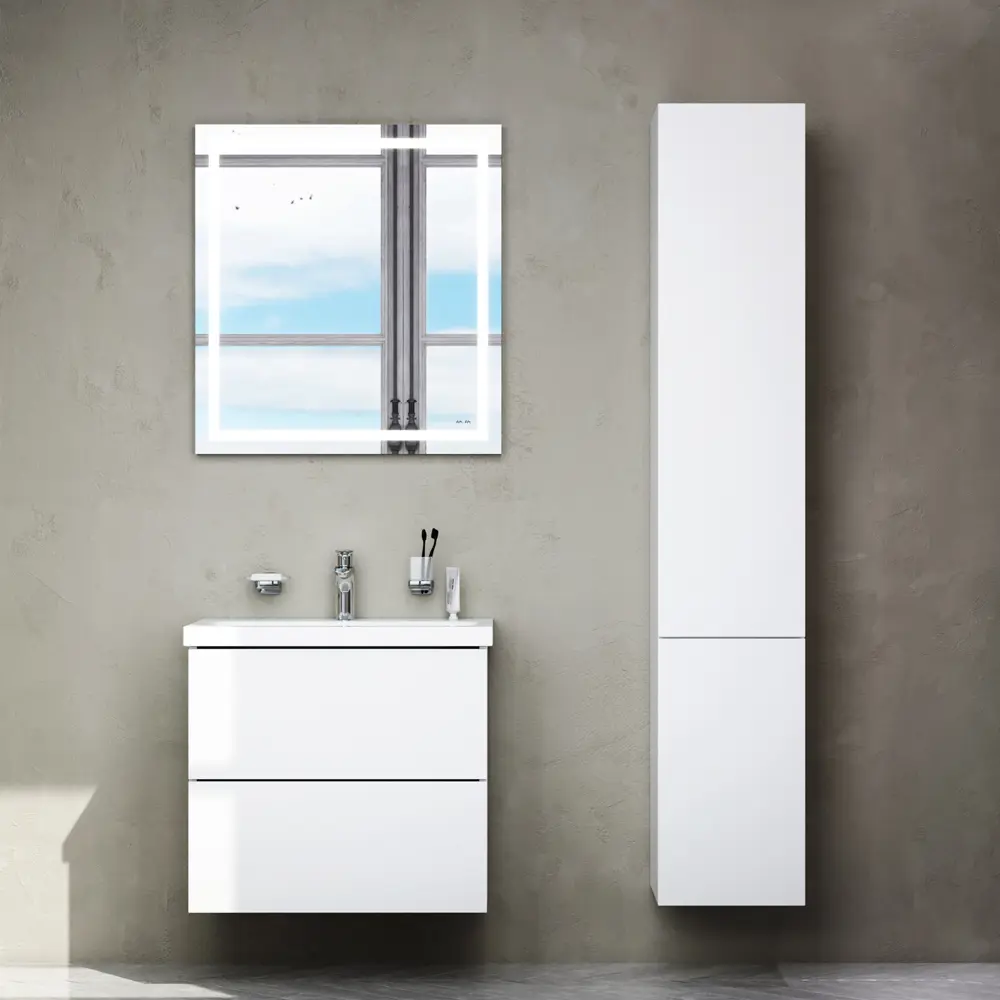 Фото 7 Тумба под раковину подвесная Am.pm M90FHX0602WC060WG-P22 60см цвет белый Фото 7 Тумба под раковину подвесная Am.pm M90FHX0602WC060WG-P22 60см цвет белый